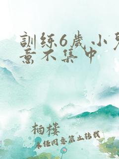 训练6岁小儿注意不集中