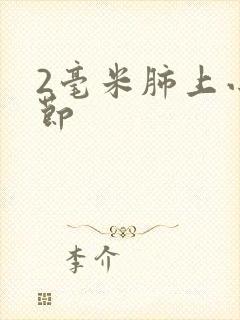 2毫米肺上小结节