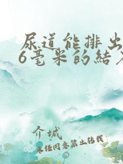 尿道能排出0.6毫米的结石吗