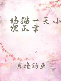 幼猫一天小便几次正常