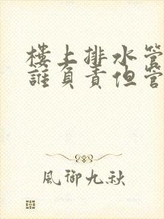 楼上排水管漏水谁负责但管道在我家