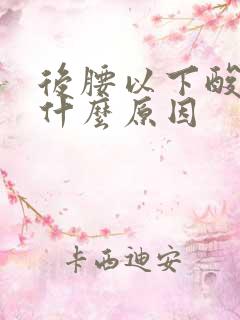 后腰以下酸痛是什么原因