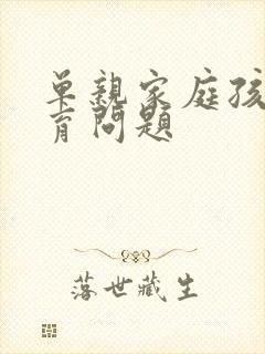 单亲家庭孩子教育问题