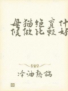 母猫绝育什么时候做比较好