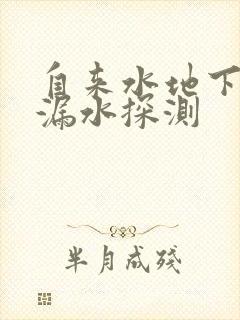 自来水地下管道漏水探测