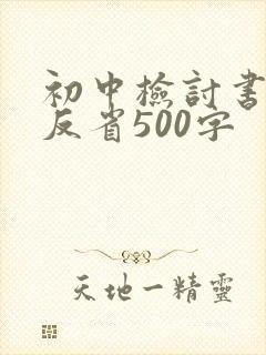 初中检讨书自我反省500字