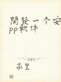 开发一个安卓app软件