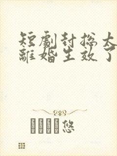 短剧封总太太的离婚生效了