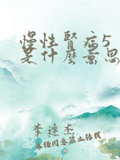 慢性肾病5 期是什么意思