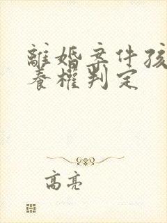 离婚案件孩子抚养权判定