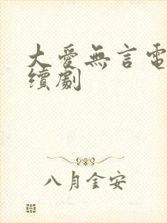 大爱无言电视连续剧