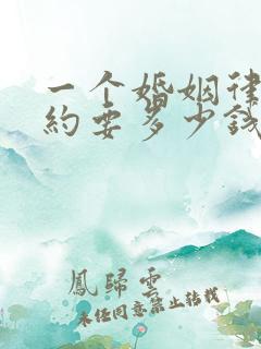 一个婚姻律师大约要多少钱