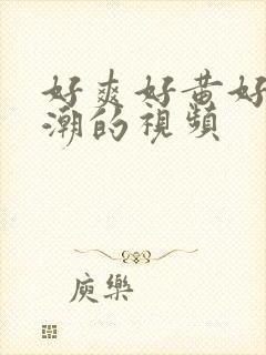 好爽好黄好湿高潮的视频