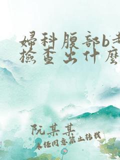 妇科腹部b超能检查出什么