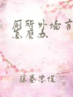 厕所外墙有渗水怎么办