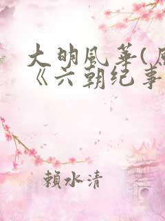 大明风华(原著《六朝纪事》) 小说