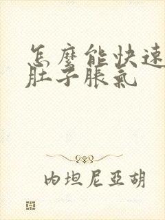 怎么能快速缓解肚子胀气