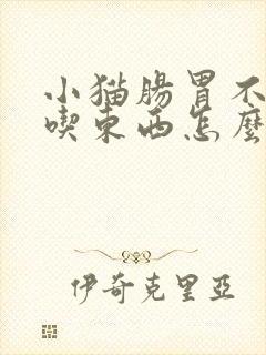 小猫肠胃不好不吃东西怎么调理