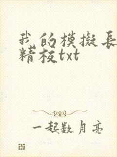 我的模拟长生路精校txt