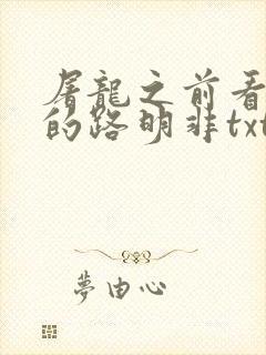 屠龙之前看龙族的路明非txt