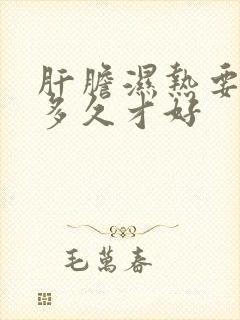 肝胆湿热要调理多久才好