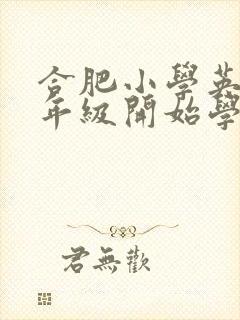 合肥小学英语几年级开始学