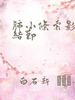 肺小条索影微小结节