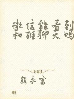 微信能看到对方和谁聊天吗