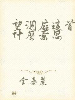 望洞庭这首诗是什么意思