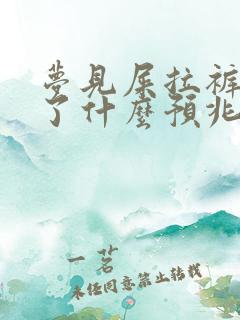 梦见屎拉裤裆里了什么预兆