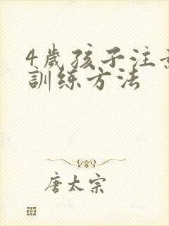 4岁孩子注意力训练方法