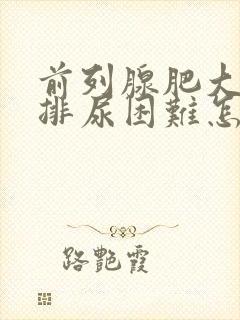 前列腺肥大引起排尿困难怎么办