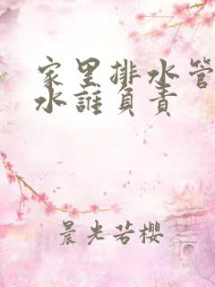 家里排水管道漏水谁负责