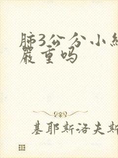 肺3公分小结节严重吗