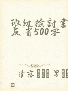 班级检讨书自我反省500字
