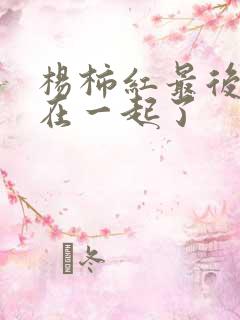 杨柿红最后和谁在一起了