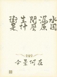 卫生间漏水可能是什么原因