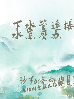 下水管连接处漏水怎么办