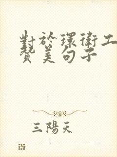 对于环卫工人的赞美句子