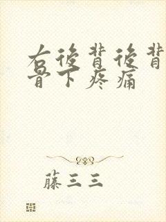 右后背后背肩胛骨下疼痛