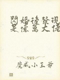 闪婚后发现老公是亿万大佬免费阅读