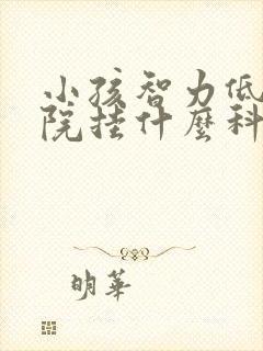 小孩智力低到医院挂什么科