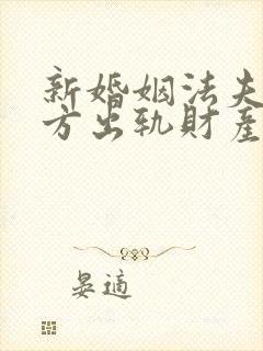 新婚姻法夫妻一方出轨财产怎么分割