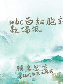 wbc白细胞计数偏低