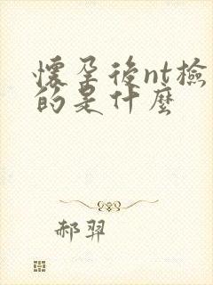 怀孕后nt检查的是什么