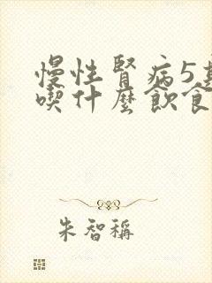 慢性肾病5期能吃什么饮食