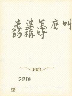 老婆怎么叫好听的称呼