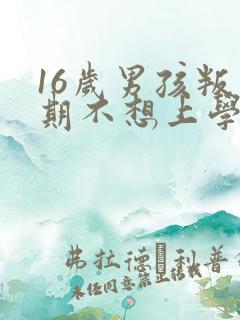 16岁男孩叛逆期不想上学怎么办