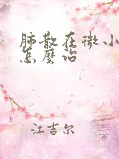 肺散在微小结节怎么治