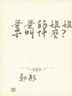 爸爸的姐姐的儿子叫什么?